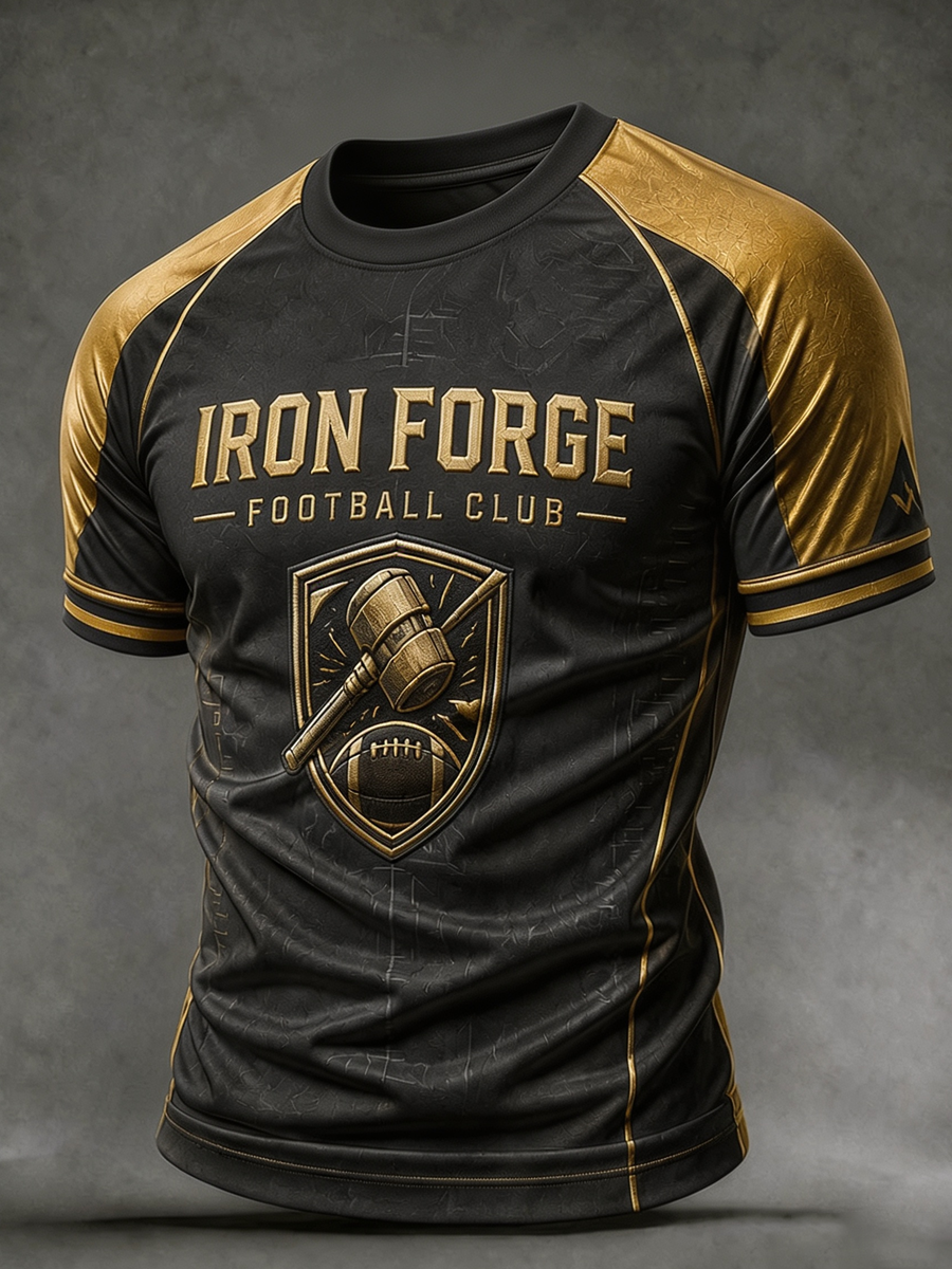 Men'S Football Print Short-Sleeve T-Shirt