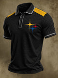 Men'S Football Print Polo Shirt