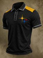 Men'S Football Print Polo Shirt