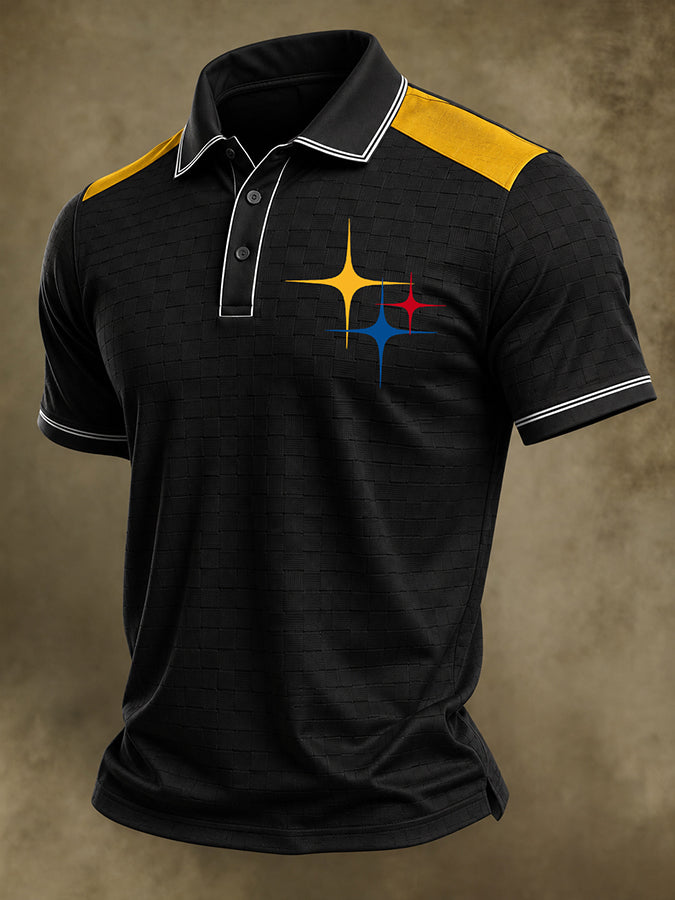 Men'S Football Print Polo Shirt