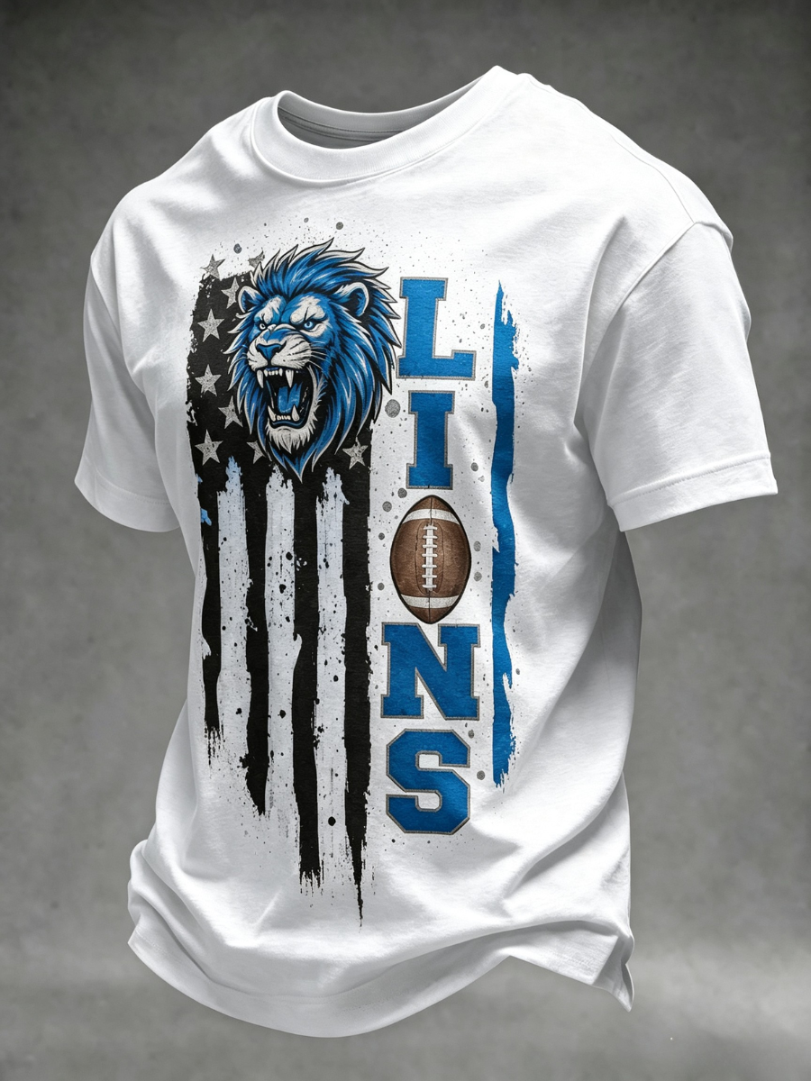 Men's Football Fan Printed Casual T-Shirt