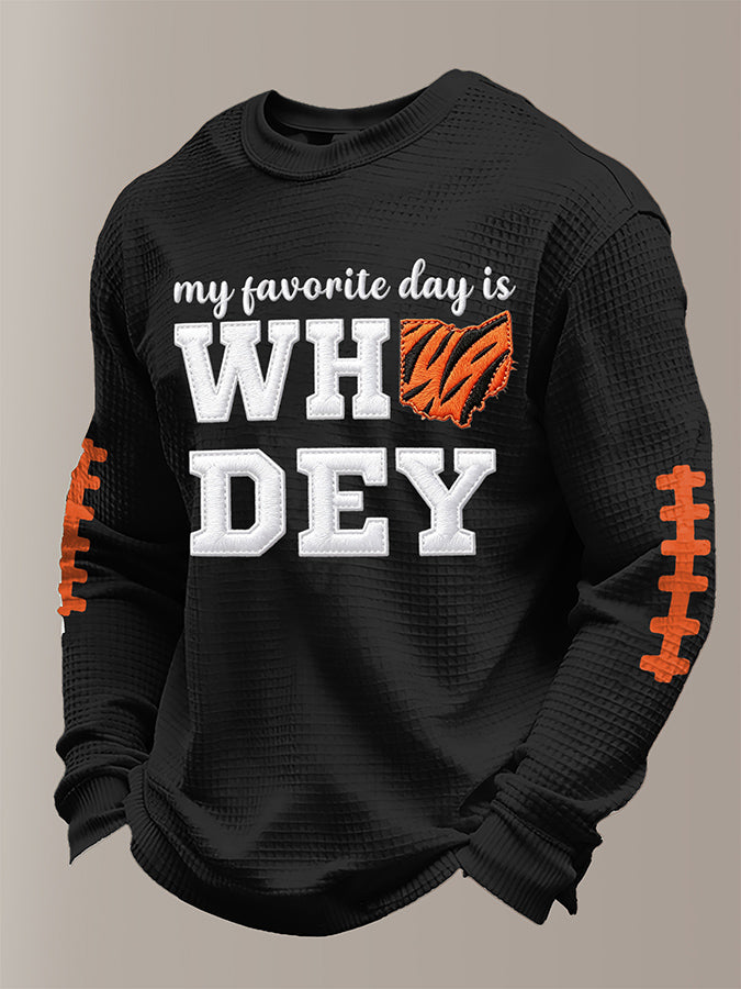 Men'S Football  Printed Waffle T-Shirt