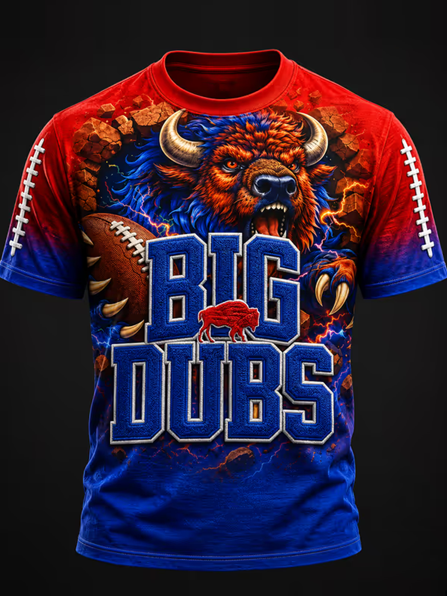 Men's Football Game Print T Shirt