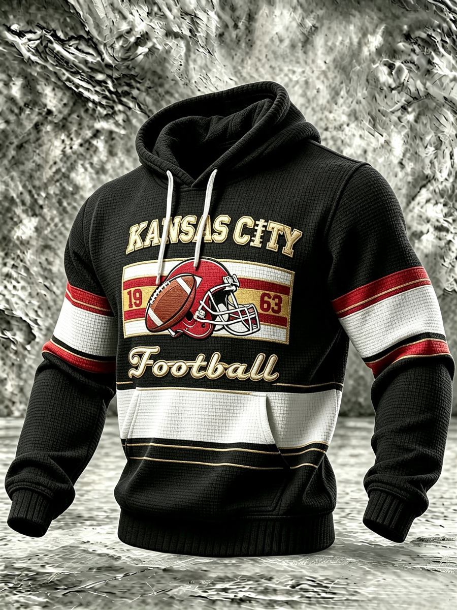 Men's Football Printed Casual Hoodie