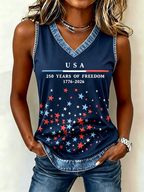250Th Anniversary Embroidered Printed V-Neck Tank Top In The United States