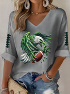 Women'S Football Printed Waffle T-Shirt