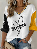 Women's Football  Print Waffle  Top