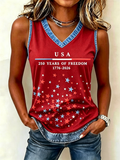 250Th Anniversary Embroidered Printed V-Neck Tank Top In The United States