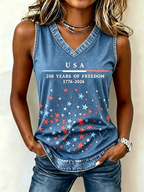 250Th Anniversary Embroidered Printed V-Neck Tank Top In The United States