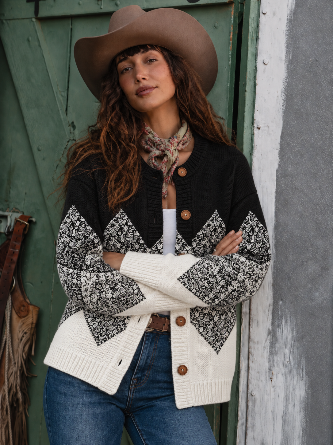 Women'S  Western Style Sweater Cardigan