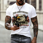 Men'S Casual American Founding Celebration Personalized Printed Round Neck T-Shirt