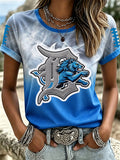 Women'S Retro Football Printed T-Shirt