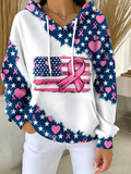 Women'S Breast Cancer  Print Casual Hoodie
