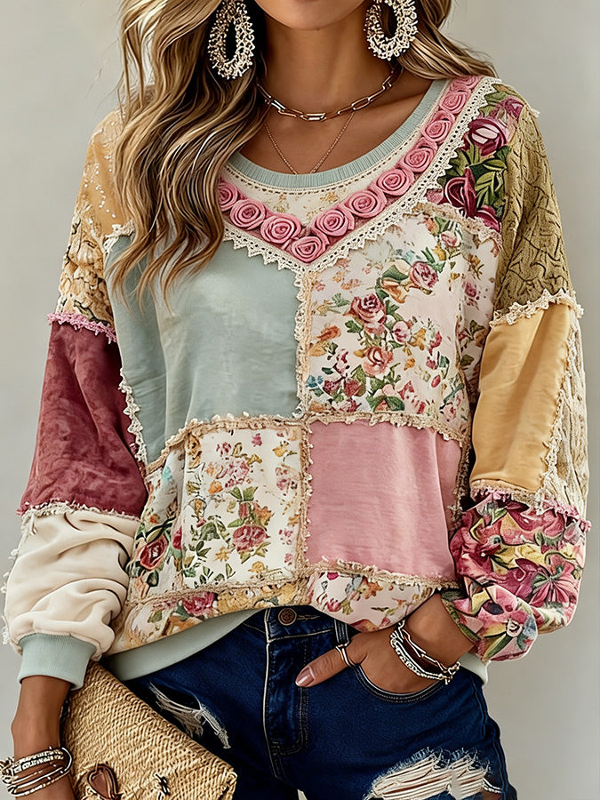 Ladies' Casual Pink Round Neck Sports Shirt