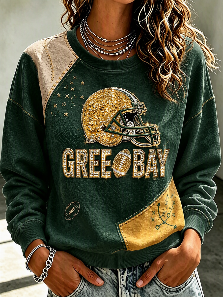 Women's Football Printed Casual Sweatshirt