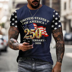 Men'S American Flag Commemorative 250Th Anniversary Classic Pattern Short Sleeve T-Shirt