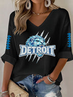 Women'S Football  Print Waffle  Top