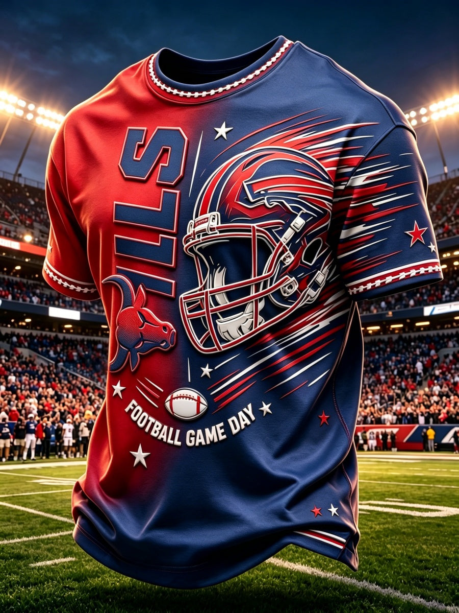 Men's Football Game Print T Shirt