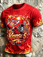 Men'S Football Fan Printed Casual T-Shirt