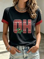 Women'S Rugby Printed Round Neck T-Shirt