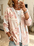 Ladies' Rest Splicing Flower Cardigan Top