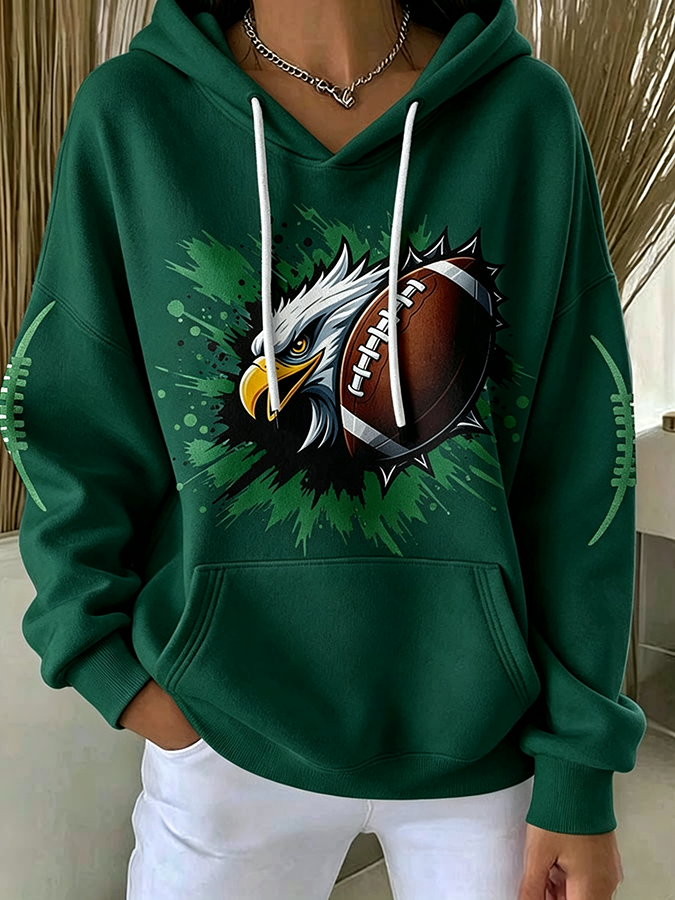 Women'S Retro Rugby Hoodie