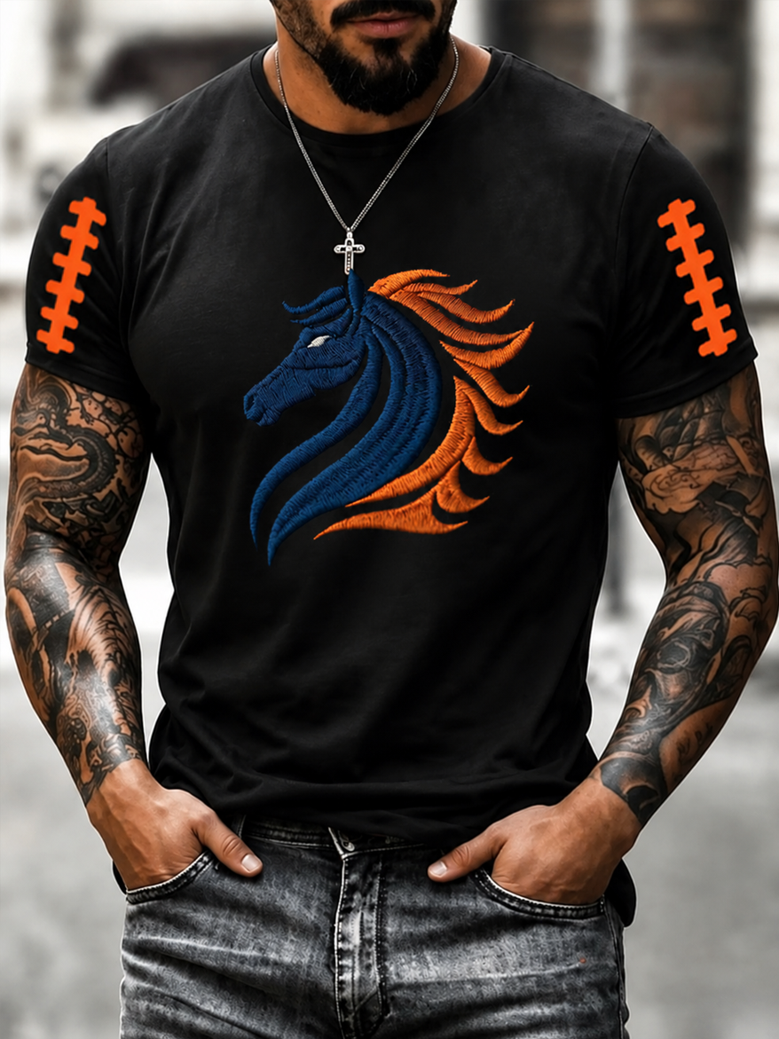 Men'S Football Fan  Print Casual T-Shirt