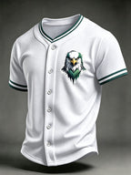 Men's Football Print Waffle V-neck Cardigan
