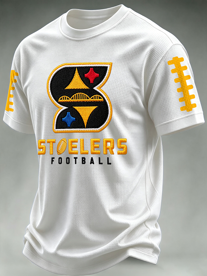 Men'S Football Print Waffle T-Shirt