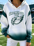 Women'S Football Eagle Print Hooded Sweatshirt