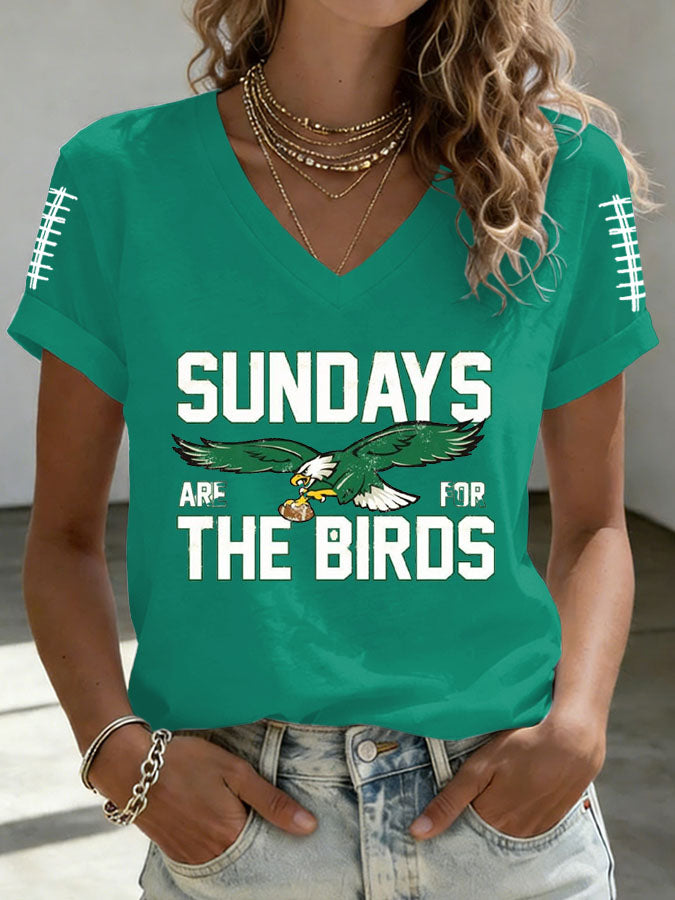 Women's Football Print Casual T-shirt