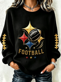 Women'S Football Printed Round Neck Sports Shirt