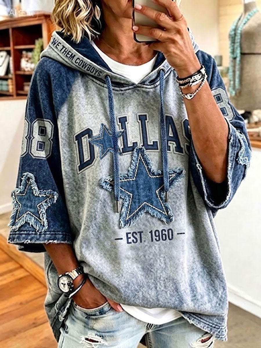 Women's Football Printed Casual Hoodie