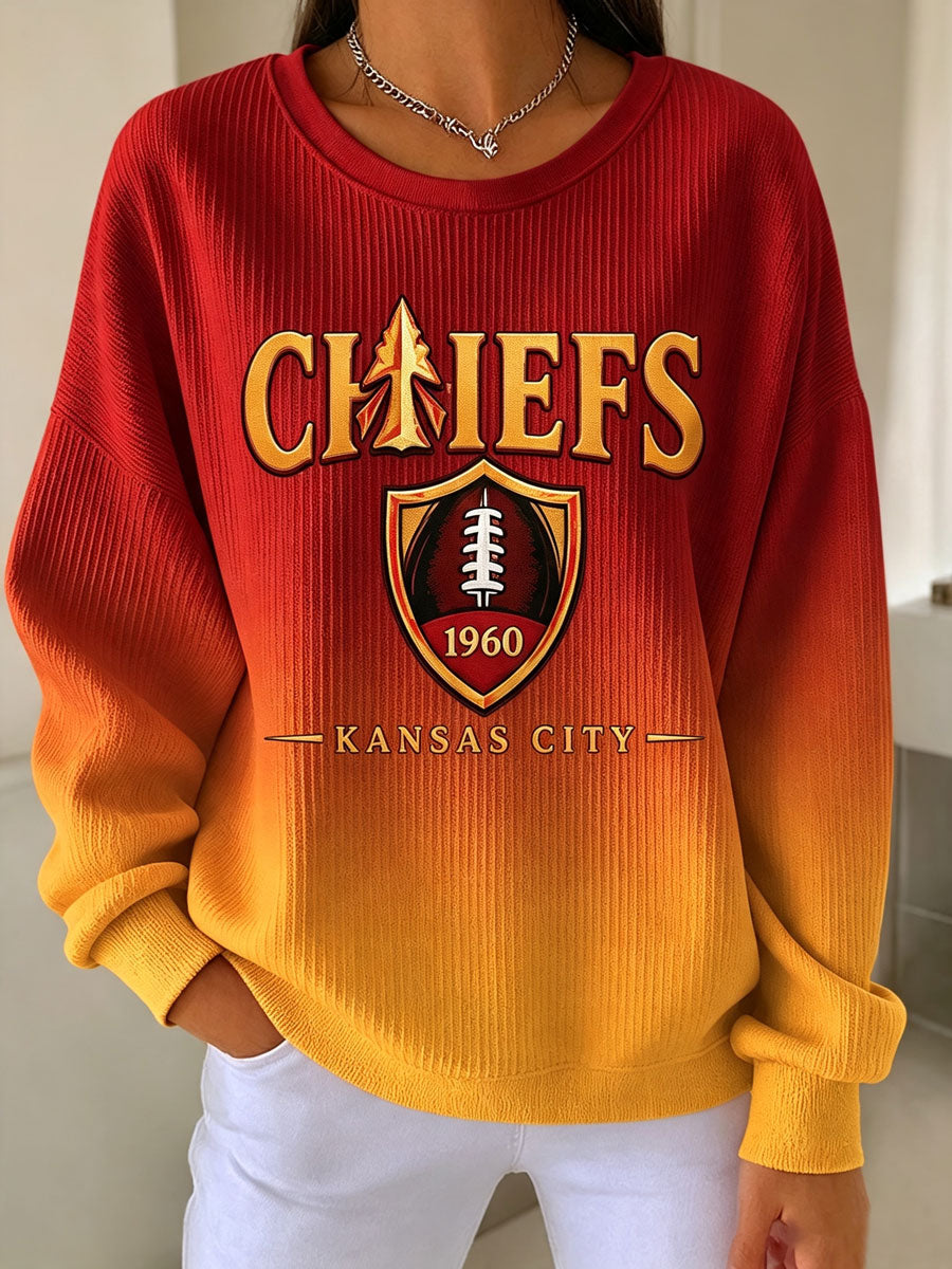 Women'S Football Print Casual Sweatshirt