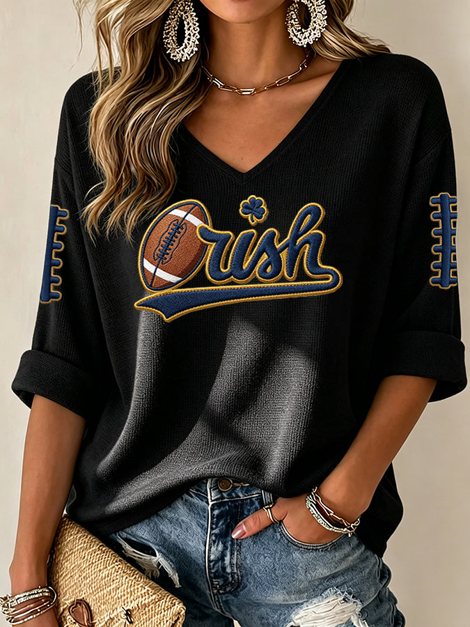 Women's University Football Fans Waffle Top