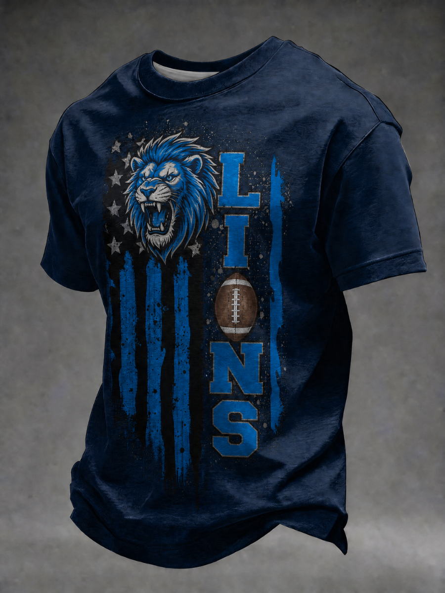 Men's Football Fan Printed Casual T-Shirt
