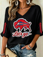 Women's Go Football Waffle Top
