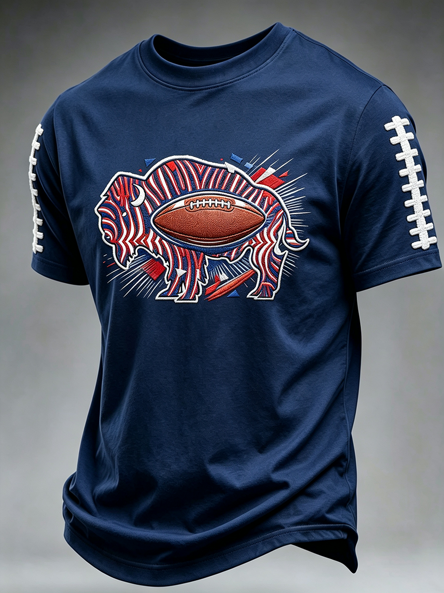Men'S Football Printed Casual T-Shirt