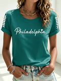 Women'S Retro Football Print T-Shirt