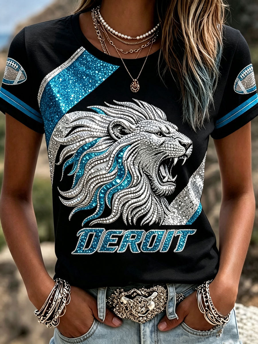 Women'S Fan Printed Round Neck T-Shirt