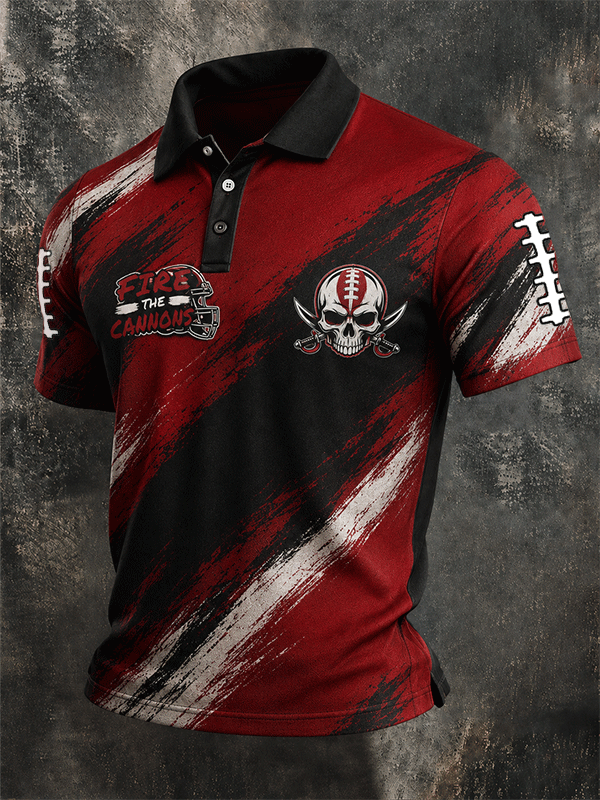 Men's Football Sports Casual Polo Shirt