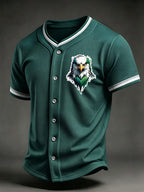 Men's Football Print Waffle V-neck Cardigan