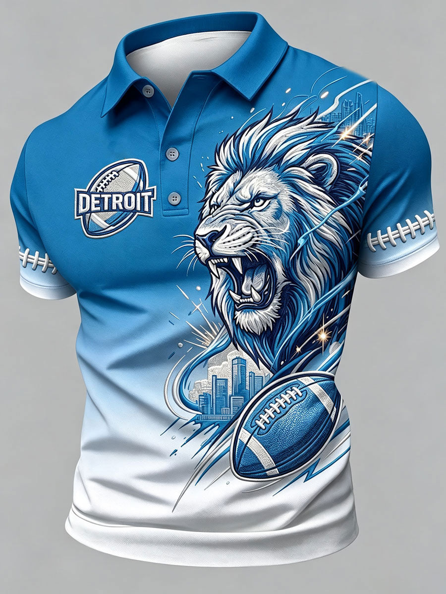 Men'S Football Fan Printed Polo Shirt