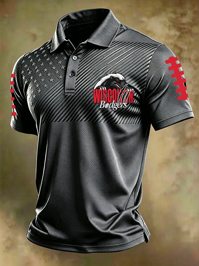 Men'S Football Printed Polo Shirt