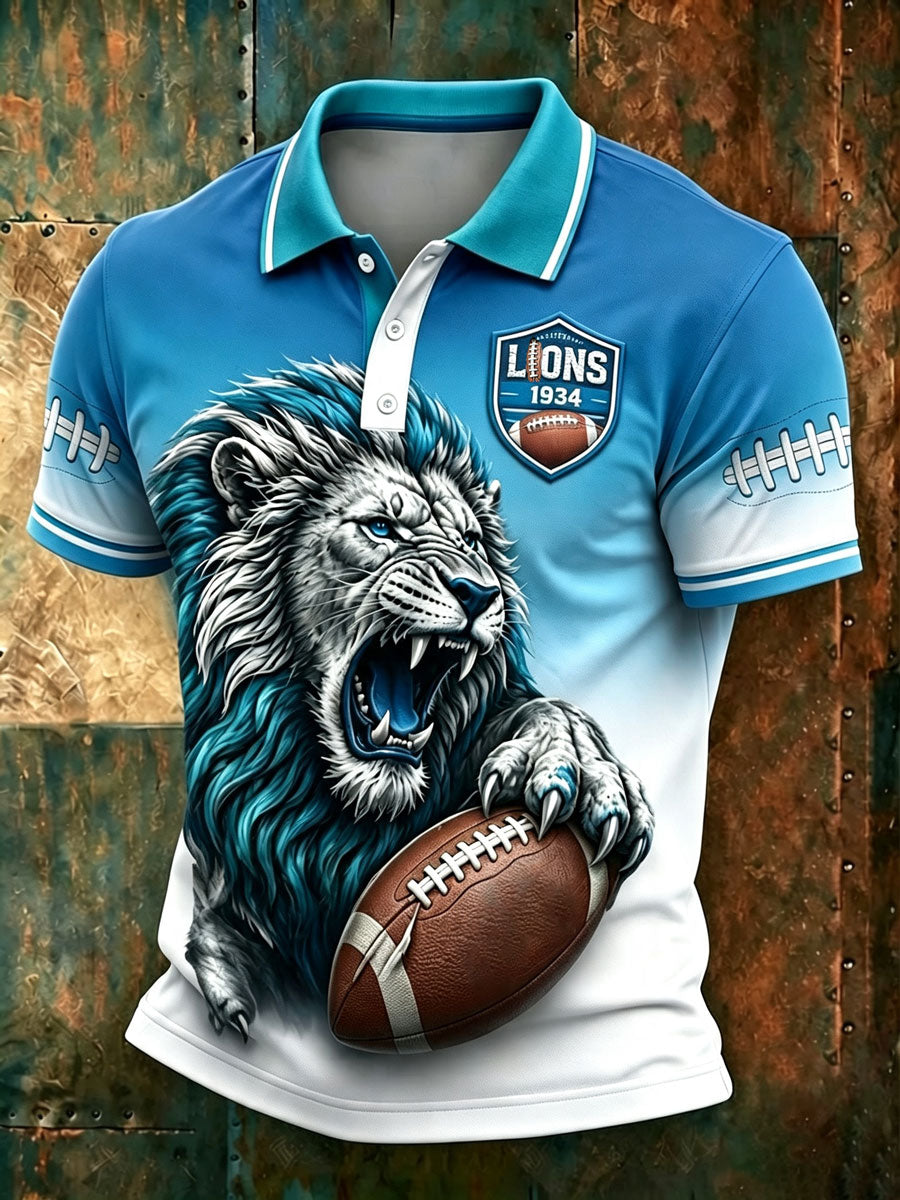 Men'S Football Fan Printed Polo Shirt