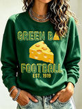 Women's Football Printed Casual Sweatshirt