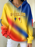 Women's Football Gradient Print Hooded Sweatshirt