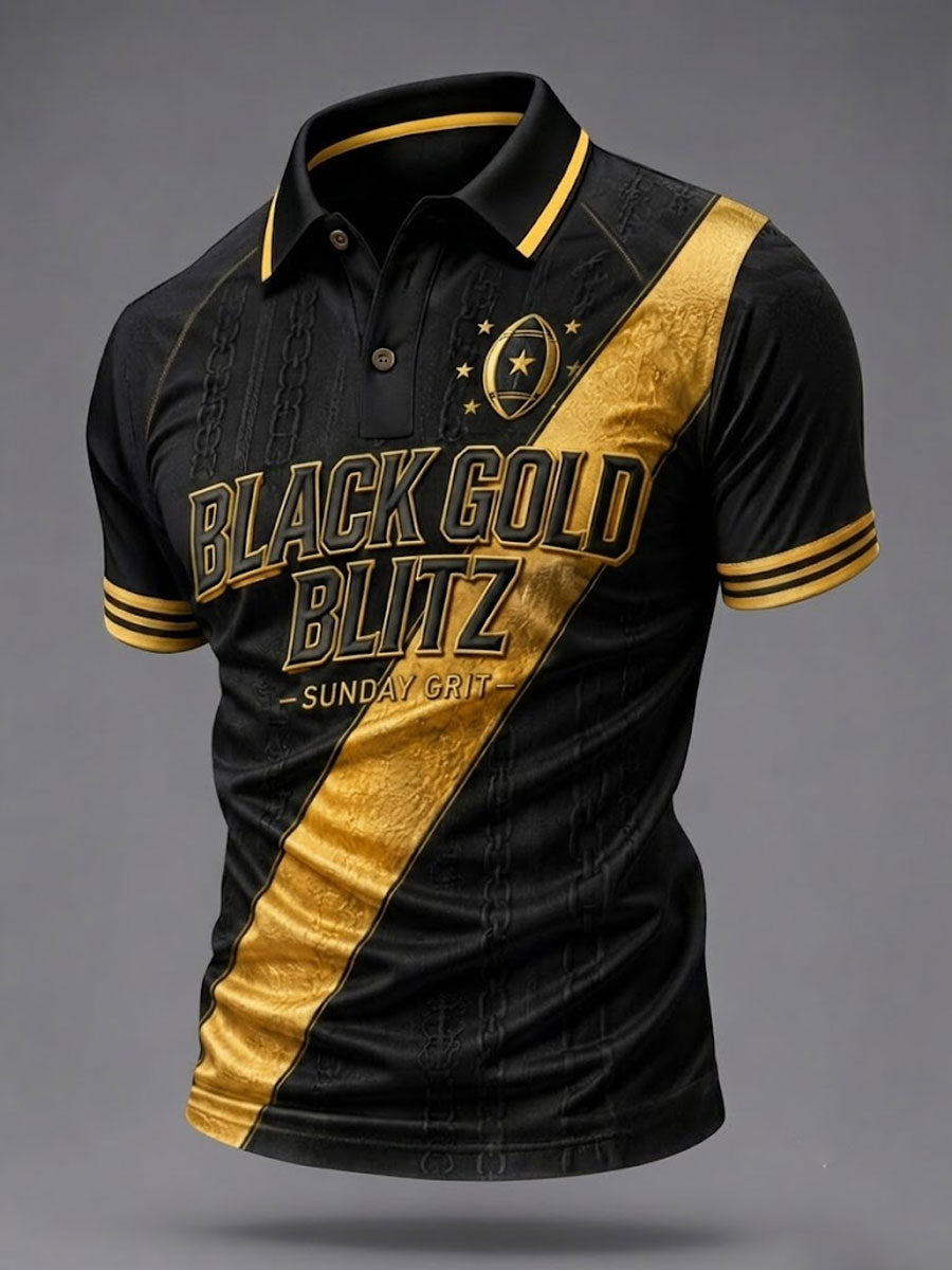 Men'S Football Fan Printed Polo Shirt