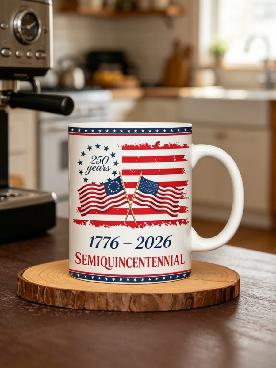 Our People'S 250 Years 1776-2026, Art Flag Accent Coffee Cup | Patriotic Cup