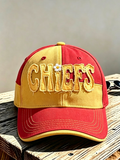 Neutral football printed casual hat